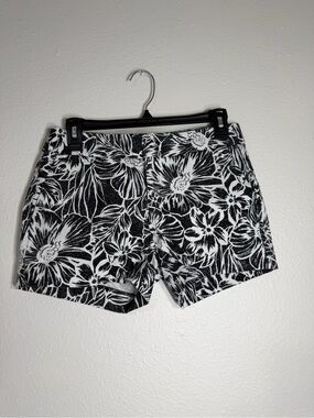 Banana Republic Black & White Floral Bermuda Shorts